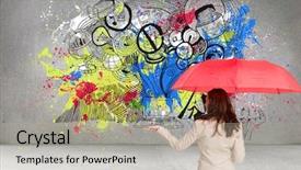  Presentation with composite material black carbon fiber - Slide set enhanced with man looking raod question mark - composite image of brunette businesswoman background and a  colored foreground