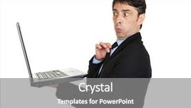  Presentation with computer - Slide set consisting of man-looking-taken-aback background and a gray colored foreground