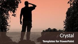  Presentation with person looking out in nature - Theme featuring sunset mountains - man looking out over thailand's background and a  colored foreground