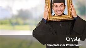  Presentation with frame - Beautiful slide set featuring man looking through a frame backdrop and a wine colored foreground