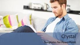  Presentation with personal - Cool new slide deck with man looking through personal finance backdrop and a  colored foreground