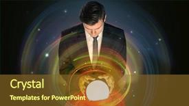  Presentation with crystal ball - Audience pleasing slides consisting of man looking to the future backdrop and a  colored foreground