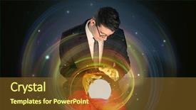  Presentation with bright future - Audience pleasing slides consisting of man looking to the future backdrop and a  colored foreground