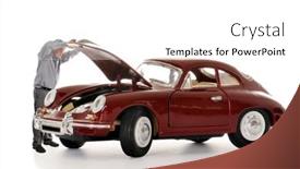  Presentation with car - Theme featuring man-looking-under-the-hood background and a white colored foreground