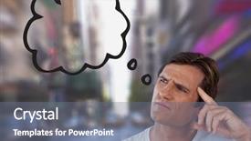  Presentation with composite - Audience pleasing PPT theme consisting of man looking up at thought backdrop and a gray colored foreground