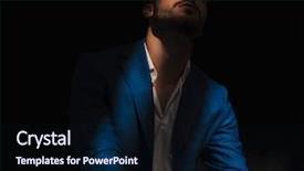  Presentation with elegant - Presentation theme having man looks up with ray background and a wine colored foreground