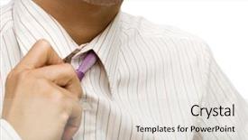  Presentation with tie dye colourful pattern - Audience pleasing slides consisting of man loosing - businessman untie the tie backdrop and a lemonade colored foreground