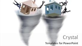  Presentation with hurricane - Amazing theme having man-losing-his-home backdrop and a white colored foreground