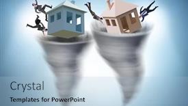  Presentation with hurricane - Colorful presentation enhanced with man-losing-his-home backdrop and a light blue colored foreground