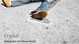  Presentation with chalk - Presentation theme having man-lying-in-dead-man background and a light gray colored foreground