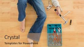  Presentation with tools - Presentation consisting of shrimp fried rice unique style background and a light gray colored foreground