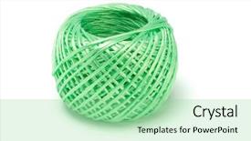  Presentation with black and white film strip - Colorful PPT layouts enhanced with man made - ball of nylon string backdrop and a seafoam green colored foreground