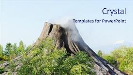  Presentation with volcano - Amazing slide set having man made disasters - volcano backdrop and a sky blue colored foreground