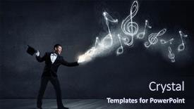  Presentation with cylinder - PPT layouts with man-magician-with-cylinder-hat background and a wine colored foreground