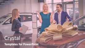  Presentation with wife - Presentation theme featuring man-makes-a-gift background and a coral colored foreground