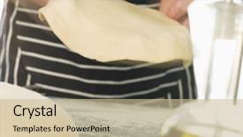  Presentation with base - Amazing presentation theme having man making a pizza base backdrop and a soft green colored foreground