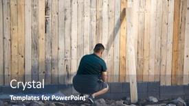  Presentation with wooden - Presentation enhanced with man-making-a-wooden-fence and a ocean colored foreground