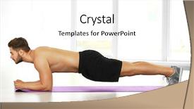  Presentation with basic - Theme consisting of man making basic plank exercise background and a white colored foreground