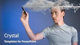  Presentation with egyptian man in make up - Colorful PPT theme enhanced with man making magic effect - flash backdrop and a  colored foreground