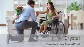  Presentation with marriage - Slides enhanced with man-making-marriage-proposal background and a light gray colored foreground