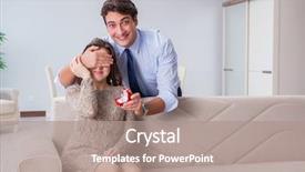  Presentation with marriage - Presentation design enhanced with concept with man making marriage background and a coral colored foreground