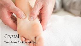  Presentation with reflexology foot massage spa foot - Cool new presentation theme with massaging a woman's foot backdrop and a lemonade colored foreground
