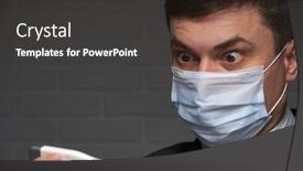  Presentation with body temperature - Audience pleasing PPT layouts consisting of man-measures-body-temperature backdrop and a dark gray colored foreground