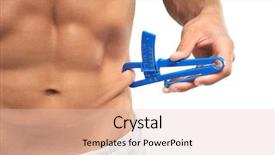  Presentation with body fat - Colorful PPT layouts enhanced with man measuring body fat percentage backdrop and a lemonade colored foreground