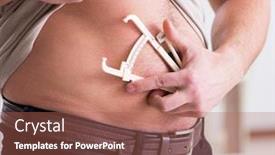  Presentation with body fat - Theme having man-measuring-body-fat background and a coral colored foreground