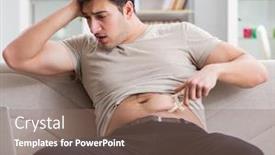  Presentation with body fat - Slide deck enhanced with man-measuring-body-fat background and a coral colored foreground