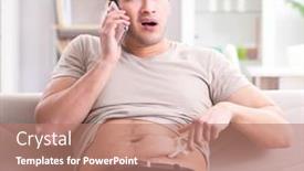  Presentation with body fat - Audience pleasing presentation theme consisting of man-measuring-body-fat backdrop and a coral colored foreground