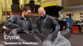  Presentation with car service - Amazing slide set having man middle change - car service repair maintenance backdrop and a  colored foreground