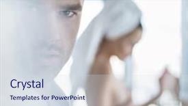  Presentation with sexy - PPT theme with man mirror - attractive sexy young couple background and a sky blue colored foreground