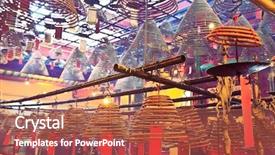  Presentation with incense - Cool new theme with man mo temple hong kong backdrop and a  colored foreground