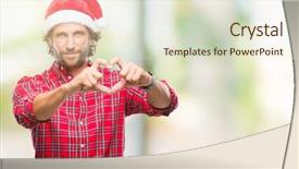  Presentation with romantic christmas - Theme consisting of man model wearing santa claus background and a  colored foreground