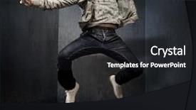  Presentation with hip hop - Presentation design having teenage fashion - young hip-hop dancer background and a dark gray colored foreground