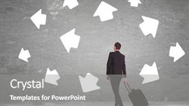  Presentation with different - Amazing slide set having man must choose between different backdrop and a gray colored foreground