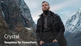  Presentation with village - PPT layouts enhanced with man-near-naeroyfjord-in-gudvangen background and a dark gray colored foreground