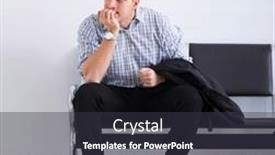  Presentation with getting students to lobby - Audience pleasing PPT layouts consisting of man-nervously-impatiently-waiting backdrop and a dark gray colored foreground