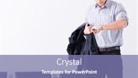  Presentation with lobby - PPT theme with man-nervously-impatiently-waiting background and a seafoam green colored foreground