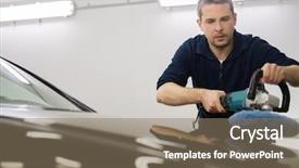  Presentation with car wash - Presentation theme with man on a car wash background and a coral colored foreground