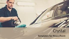  Presentation with car wash - Colorful slides enhanced with man on a car wash backdrop and a coral colored foreground