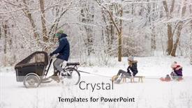  Presentation with cargo - Amazing theme having man-on-a-cargo-bike backdrop and a light gray colored foreground