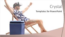  Presentation with happiness - Slides enhanced with man-on-a-deck-chair background and a white colored foreground