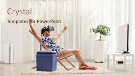  Presentation with fridge - Presentation design with man-on-a-deck-chair background and a lemonade colored foreground