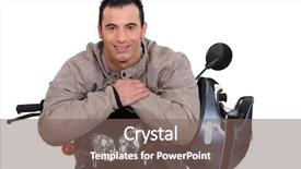  Presentation with motorbike - Slide deck featuring daredevil - man on a motorbike background and a violet colored foreground