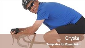  Presentation with road bike - Presentation having man on a road bike background and a coral colored foreground