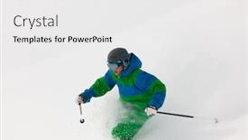  Presentation with ski - Slide deck featuring nightclub or bar lounge background and a tawny brown colored foreground