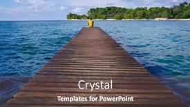  Presentation with croatia - PPT layouts with man-on-a-wooden-pier background and a tawny brown colored foreground