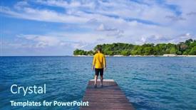  Presentation with croatia - Theme having man-on-a-wooden-pier background and a ocean colored foreground